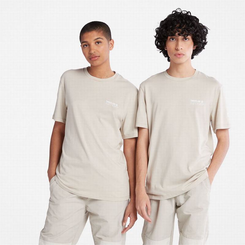 Grey Timberland Logo Graphic T-Shirts | 32518726