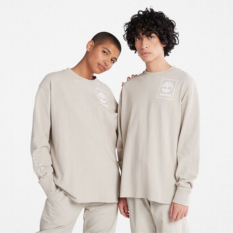 Grey Timberland Logo Long Sleeve | 28018069