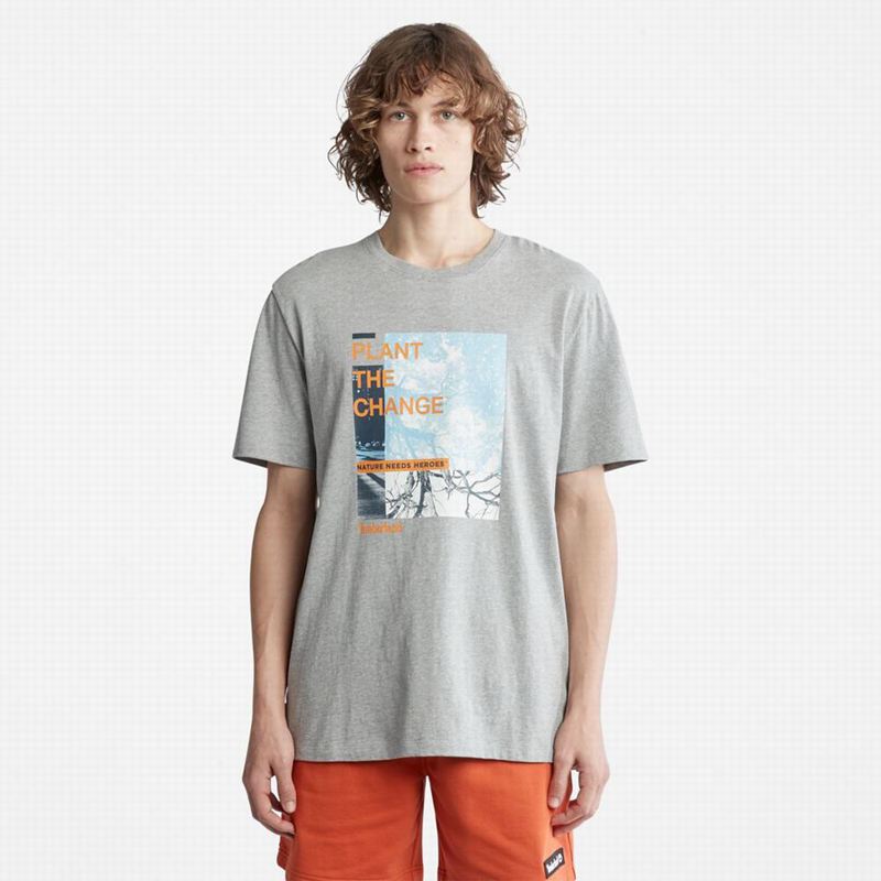 Grey Timberland Luxe Comfort T-Shirts | 36381210