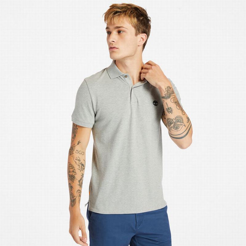 Grey Timberland Merrymeeting River Polo Shirts | 14520267
