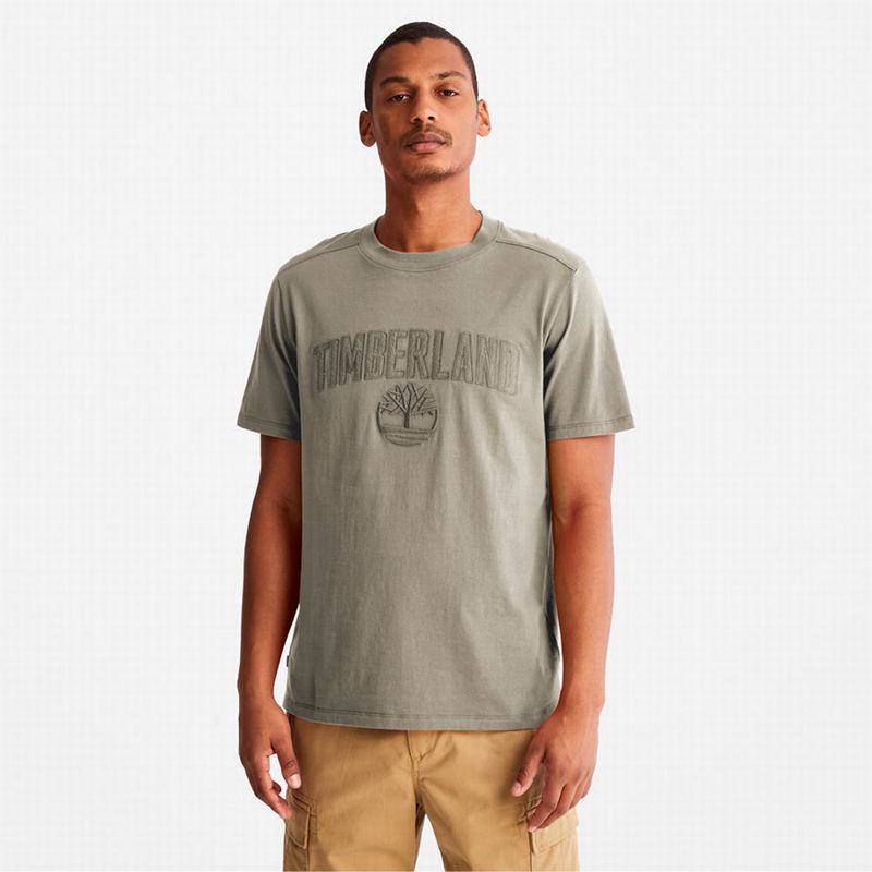 Grey Timberland Outdoor Heritage Camo Logo T-Shirts | 35016042