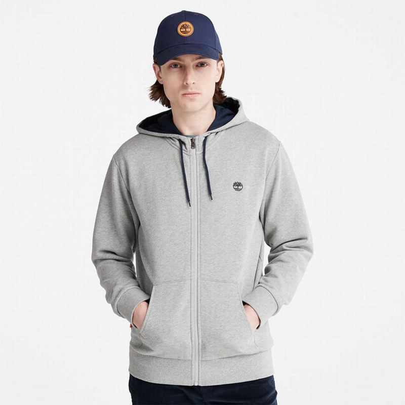 Grey Timberland Oyster River Zip Hoodie | 6970387