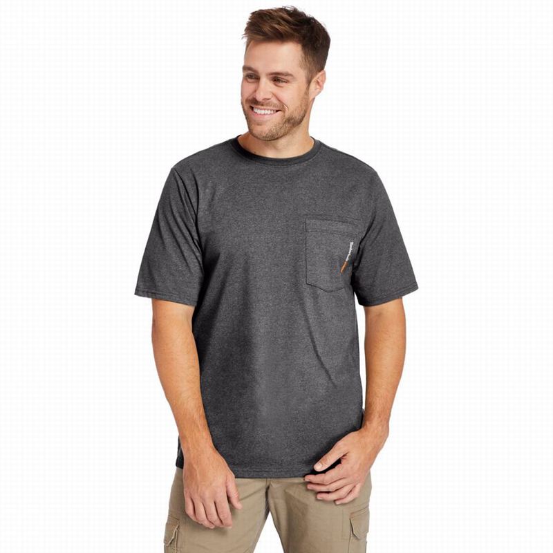 Grey Timberland PRO Base Plate Blended Short-Sleeve T-Shirts | 36659190