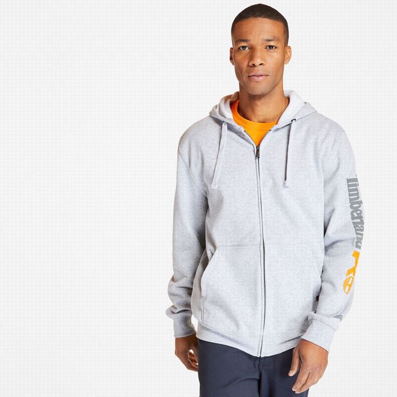 Grey Timberland PRO Hood Honcho Sport Zip-Front Hoodie | 19481837
