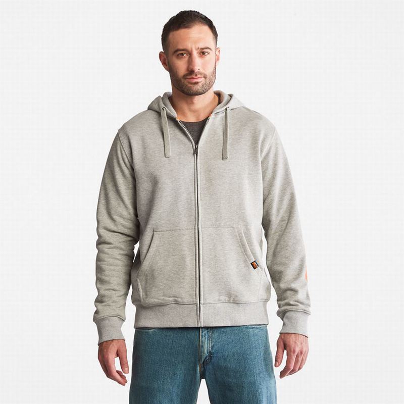 Grey Timberland PRO Hood Honcho Zip Sweatshirts | 71287603
