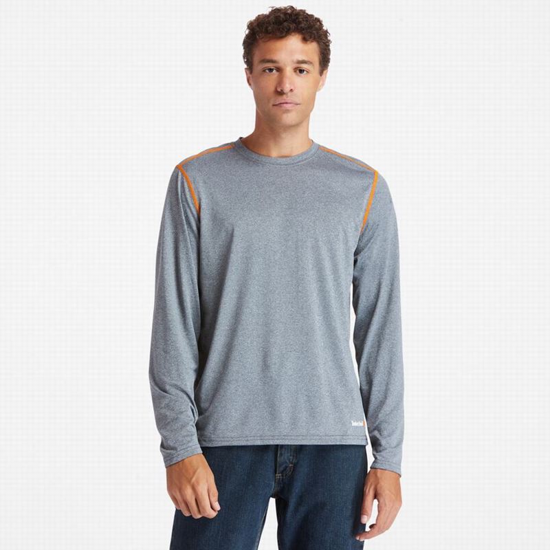 Grey Timberland PRO Wicking Good Short-Sleeve Long Sleeve | 51760807