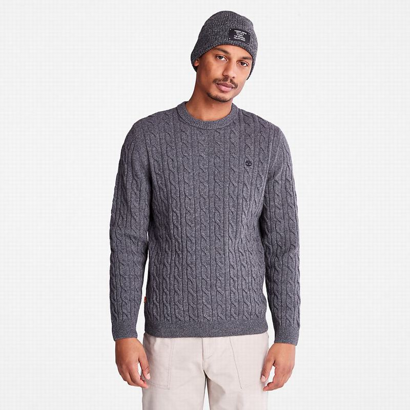 Grey Timberland Phillips Brook Cable-knit Sweaters | 58684863