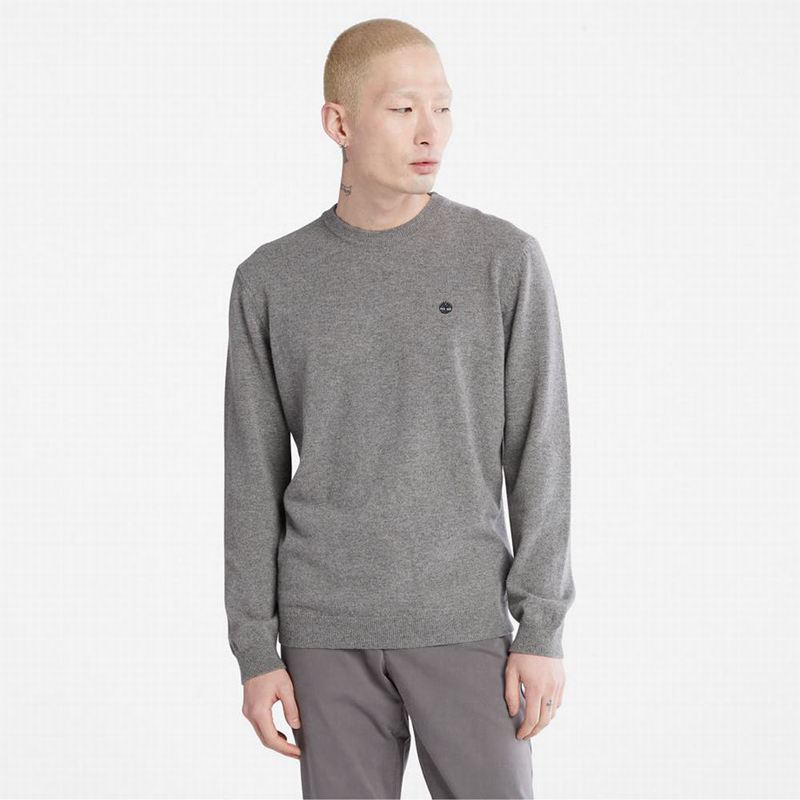 Grey Timberland Phillips Brook Wool-Blend Crewneck Sweaters | 69215987