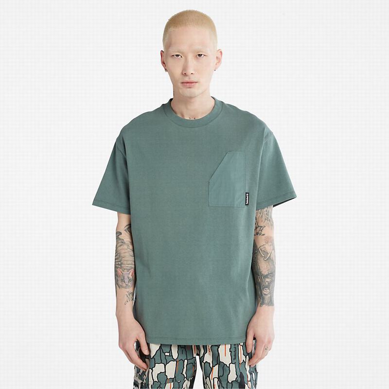 Grey Timberland Progressive Utility Pocket T-Shirts | 84114329