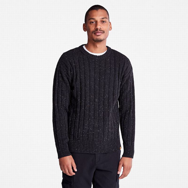 Grey Timberland Textured Crewneck Jumpers | 3949449