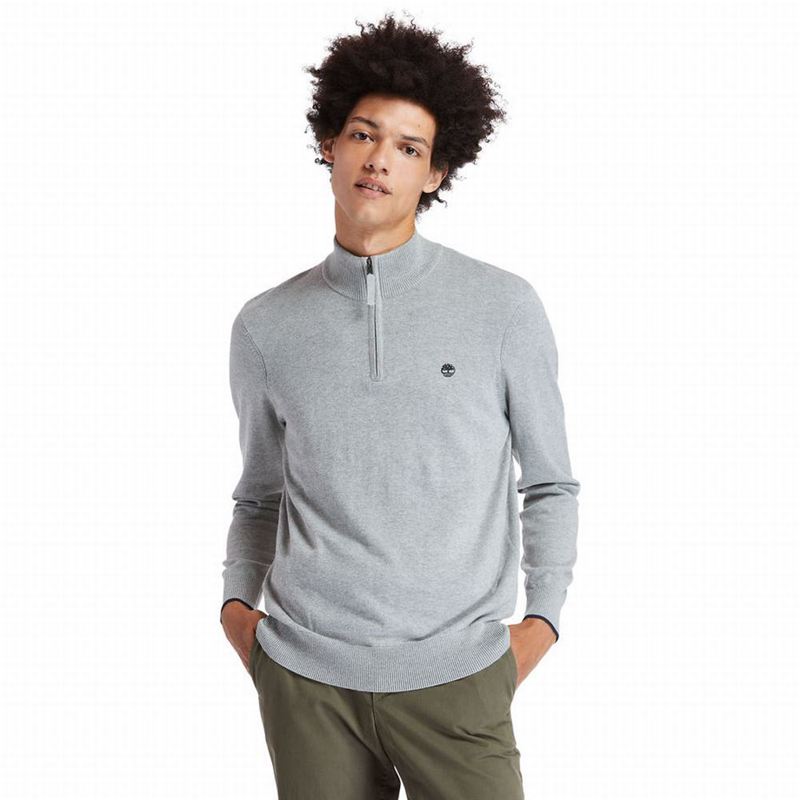 Grey Timberland Williams River Half-zip Sweaters | 36140010