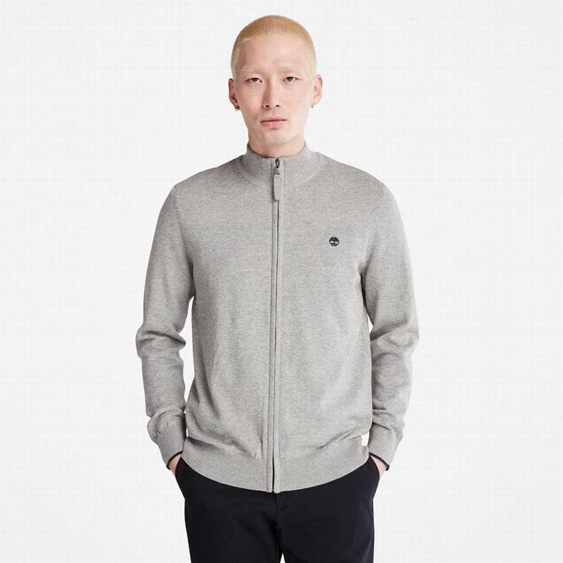 Grey Timberland Williams River Zip-front Sweaters | 7036740
