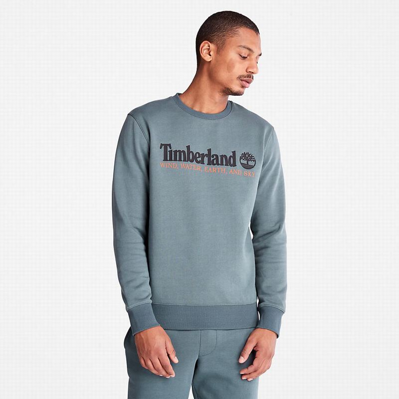 Grey Timberland Wind Water Earth and Sky Crewneck Sweatshirts | 23588737