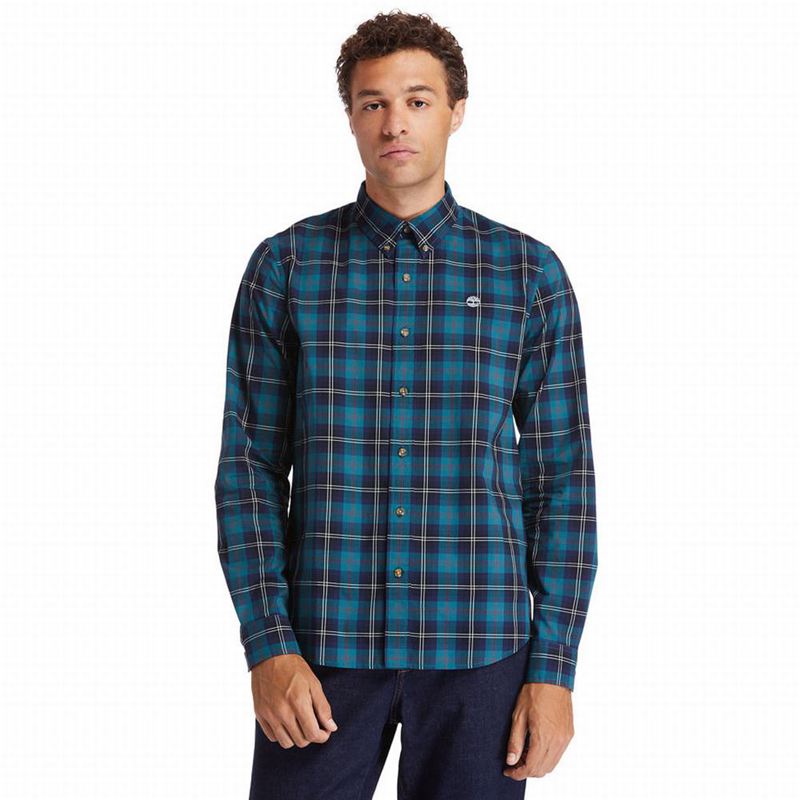 Navy Timberland Eastham River Tartan Shirts | 24660322