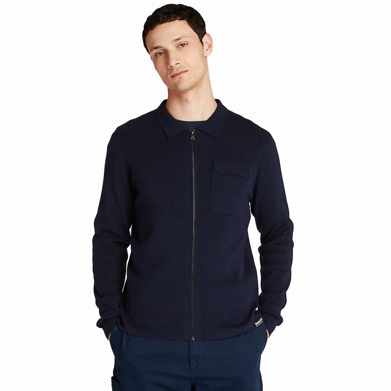 Navy Timberland Full-Zip Sweaters | 75839537