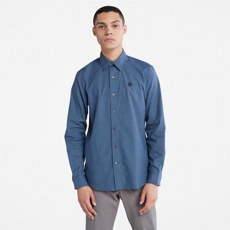 Navy Timberland Lightweight Flannel Shirts | 40422391