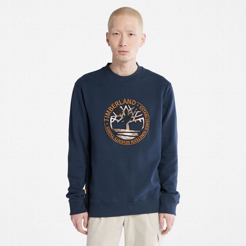 Navy Timberland Little Cold River Boucle Crewneck Sweatshirts | 73596539