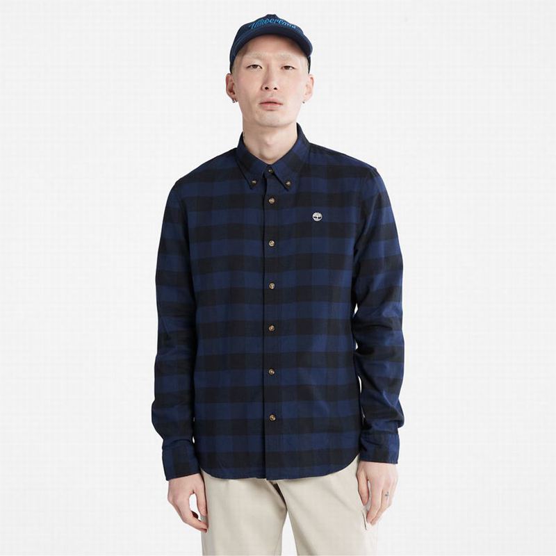 Navy Timberland Mascoma River Check Shirts | 957765