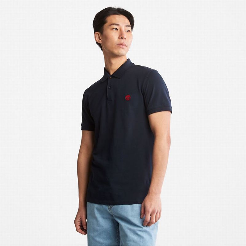 Navy Timberland Merrymeeting River Polo Shirts | 27844583