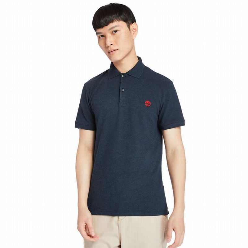 Navy Timberland Merrymeeting River Polo Shirts | 58273531