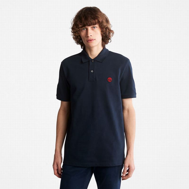 Navy Timberland Millers River Pique Polo Shirts | 58049584