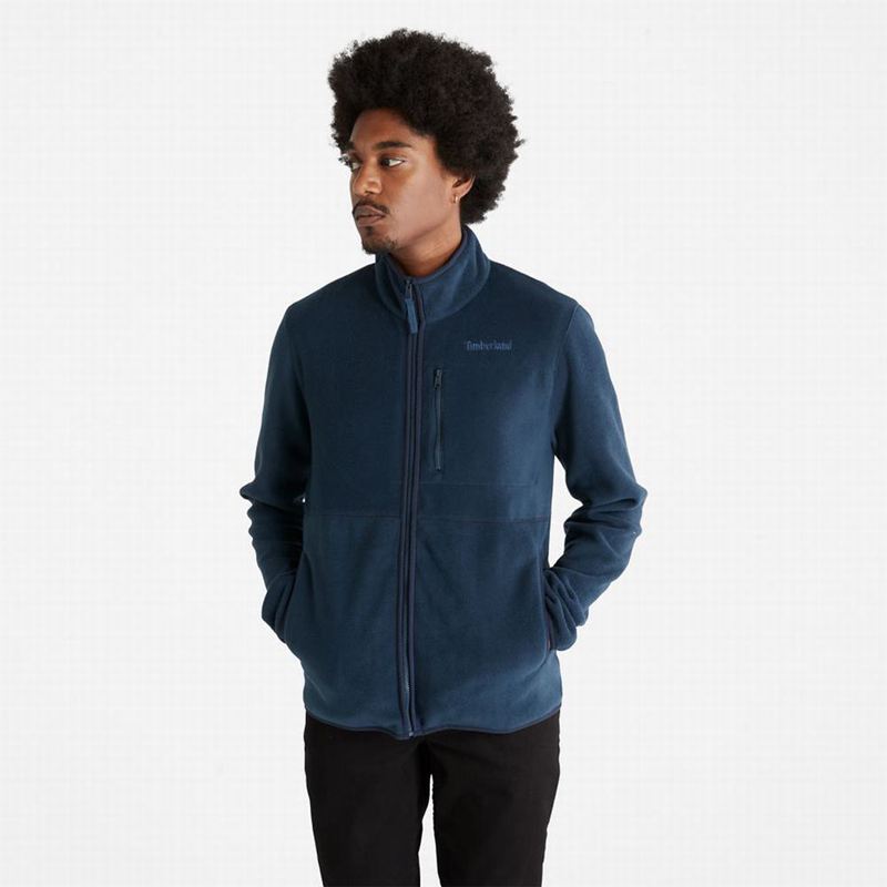 Navy Timberland Mount Willard Zip Fleece Jackets | 87261885