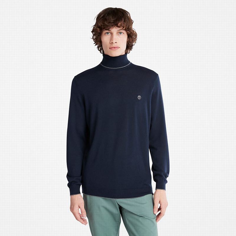 Navy Timberland Nissitissit River Merino Sweaters | 28344845