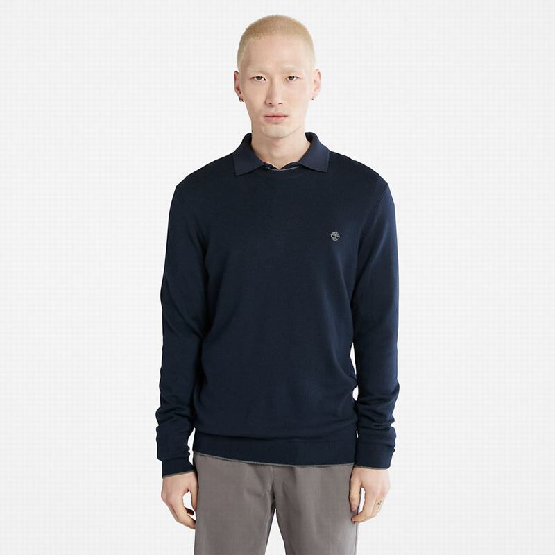 Navy Timberland Nissitissit River Merino Wool Sweaters | 40447758