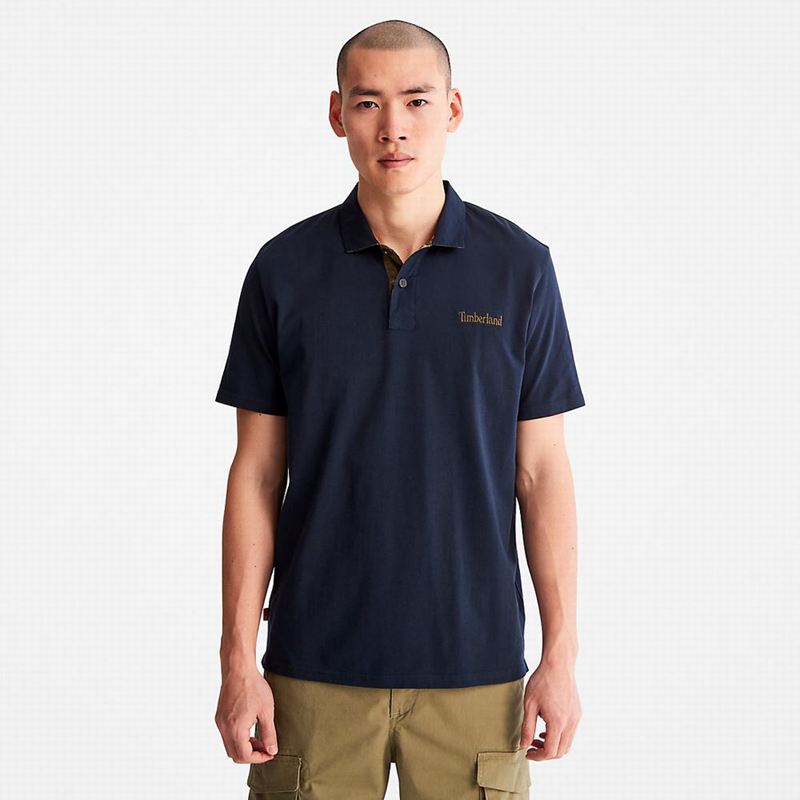 Navy Timberland Outdoor Heritage Polo Shirts | 49797209