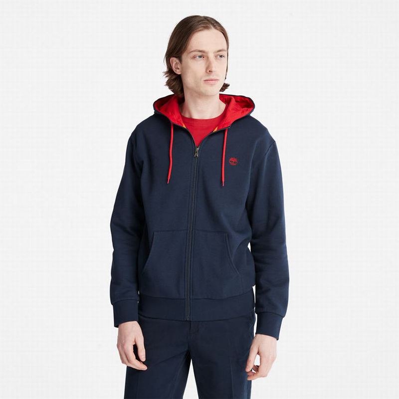 Navy Timberland Oyster River Zip Hoodie | 42656719