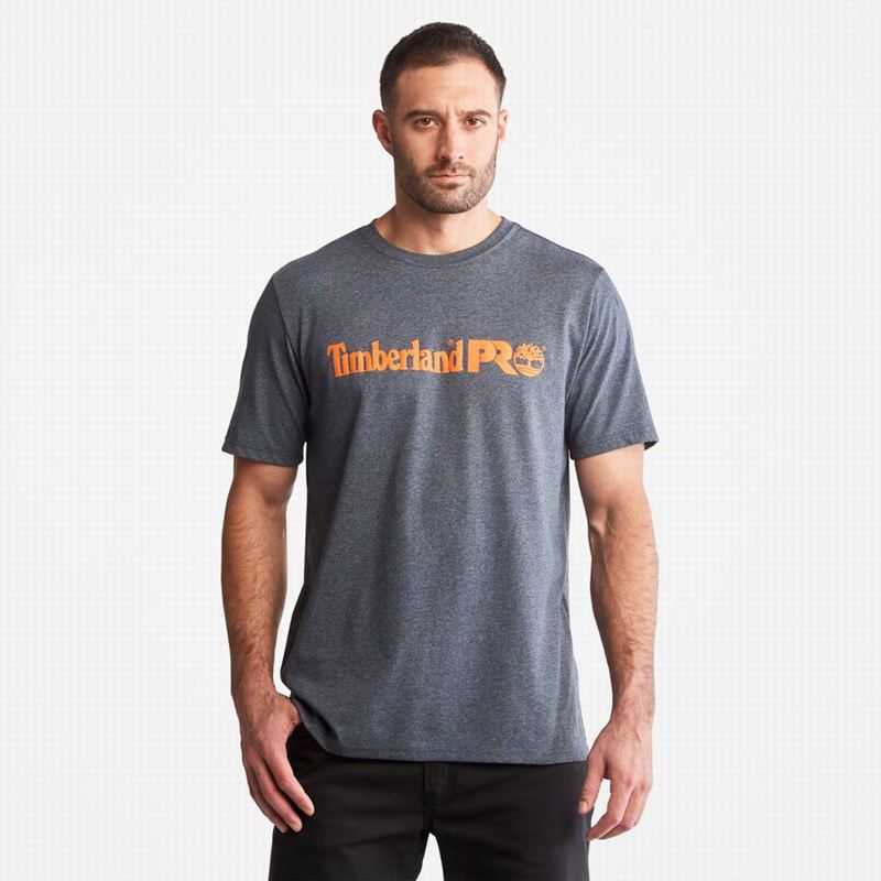 Navy Timberland PRO Base Plate Short-Sleeve T-Shirts | 14932802