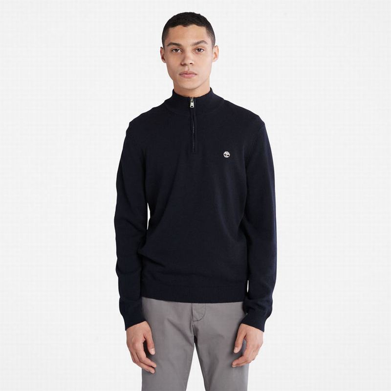 Navy Timberland Phillips Brook Lambswool Sweaters | 69727572