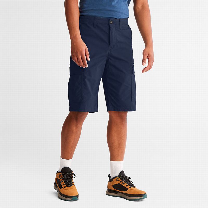 Navy Timberland Poplin Cargo Shorts | 31033