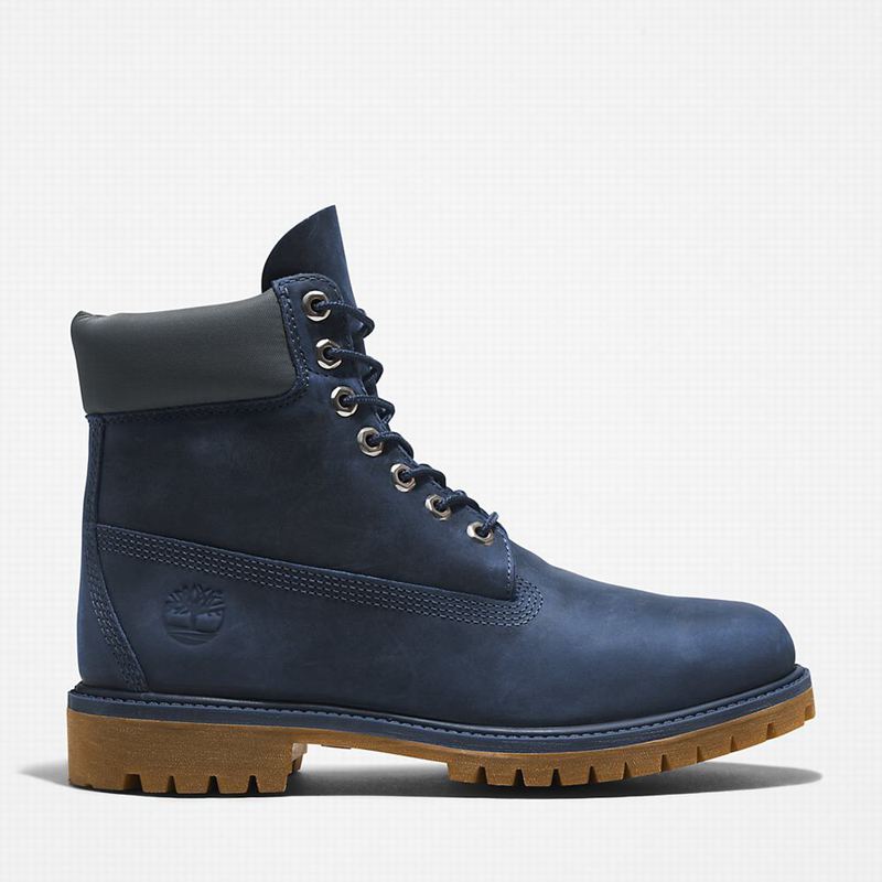 Navy Timberland Premium 6 Inch Boots | 43445007