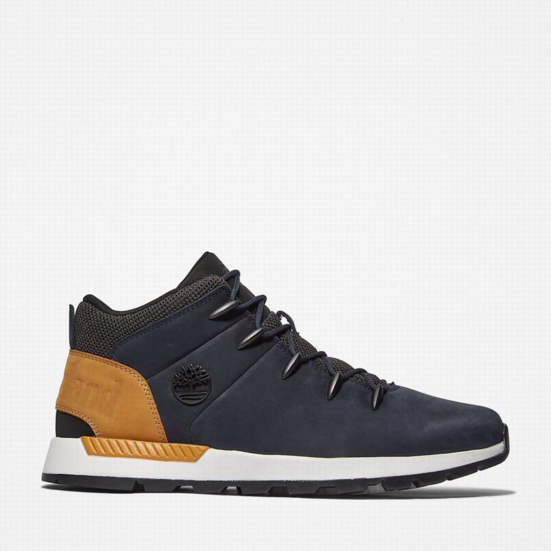 Navy Timberland Sprint Mid Hiking Boots | 20980345