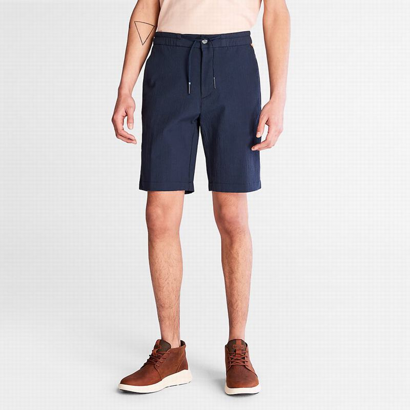 Navy Timberland Squam Lake Seersucker Shorts | 19439428