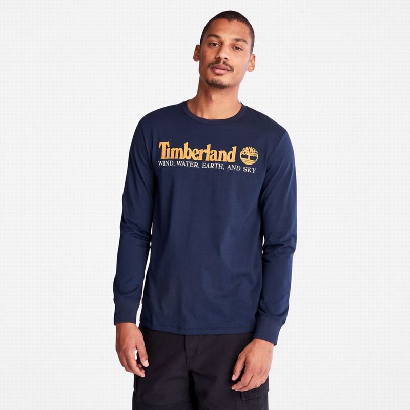 Navy Timberland Tree-Logo T-Shirts | 99273626