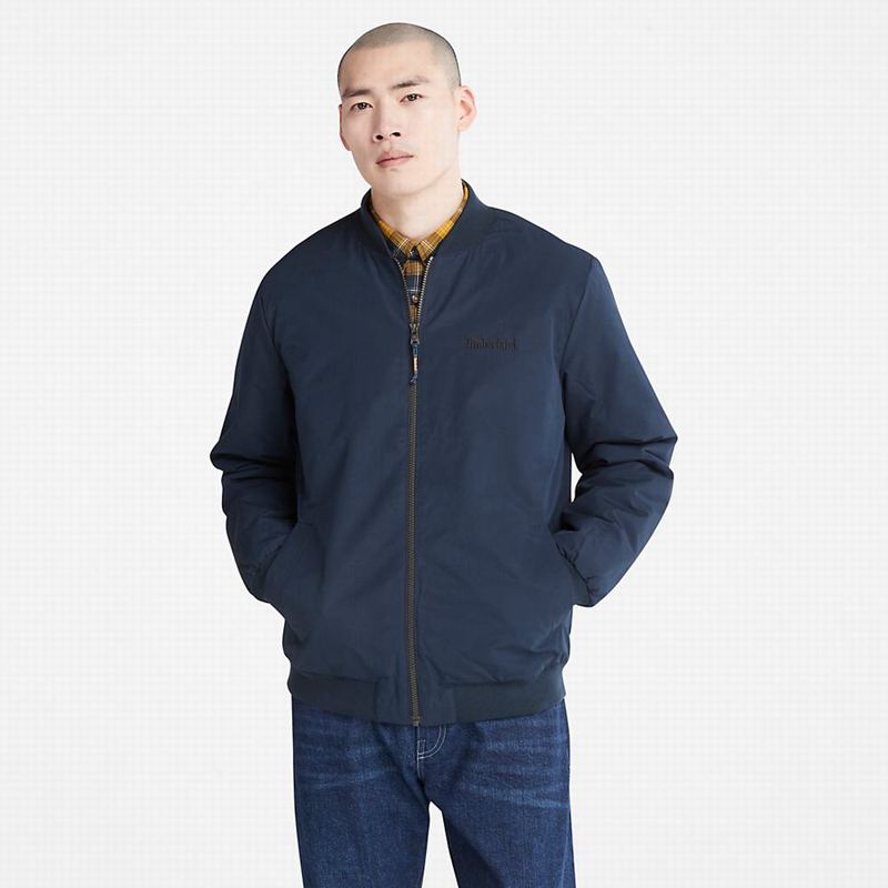 Navy Timberland Waterproof Bomber Jackets | 55739929