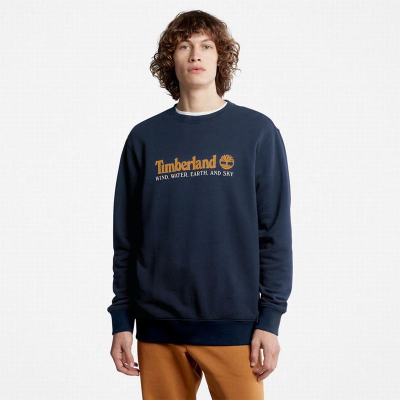 Navy Timberland Wind Water Earth and Sky Sweatshirts | 10110006