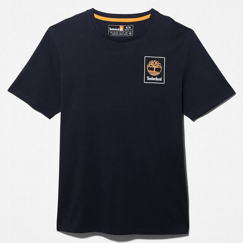 Navy Timberland Wind Water Earth and Sky T-Shirts | 65121634