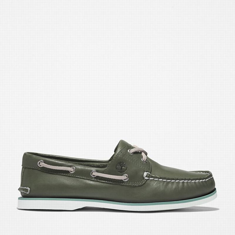 Olive Timberland 2-Eye Classic Boat Shoes | 98025353