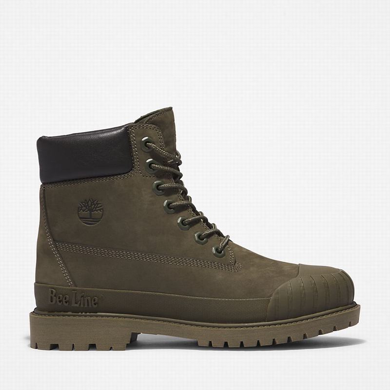 Olive Timberland 6 Inch Rubber Toe Boots | 90410195