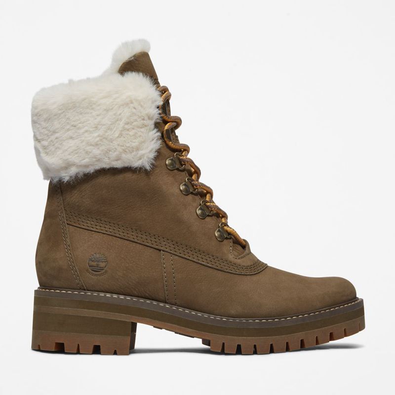 Olive Timberland Courmayeur Valley 6-Inch Waterproof Faux-Fur Winter Boots | 87714818