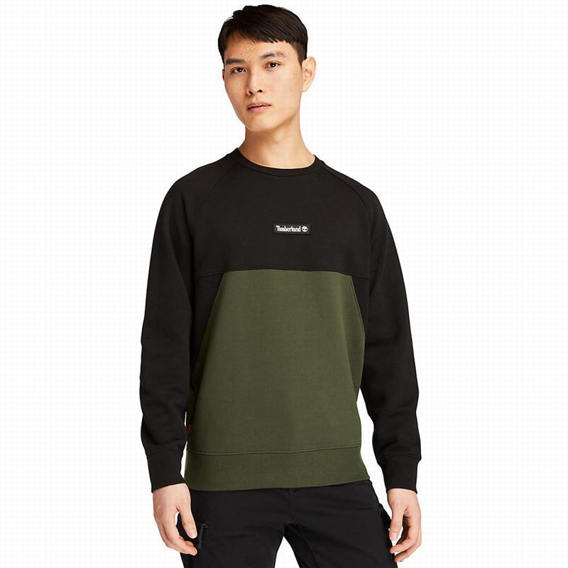 Olive Timberland Cut-and-sew Sweatshirts | 16329803
