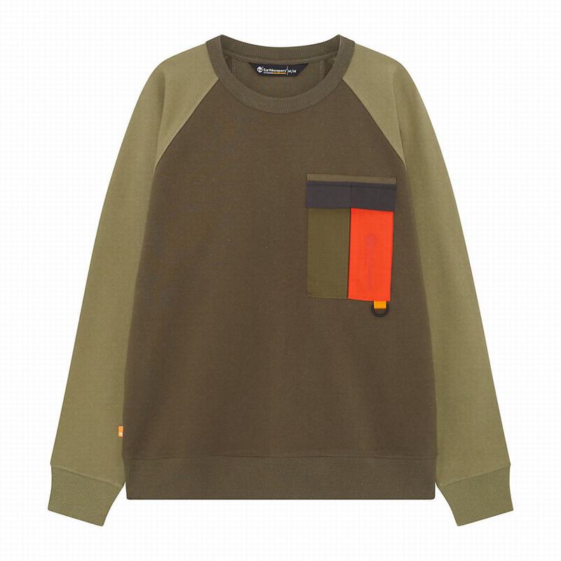 Olive Timberland Earthkeepers by Raeburn All Gender Pocket Sweatshirts | 70735924