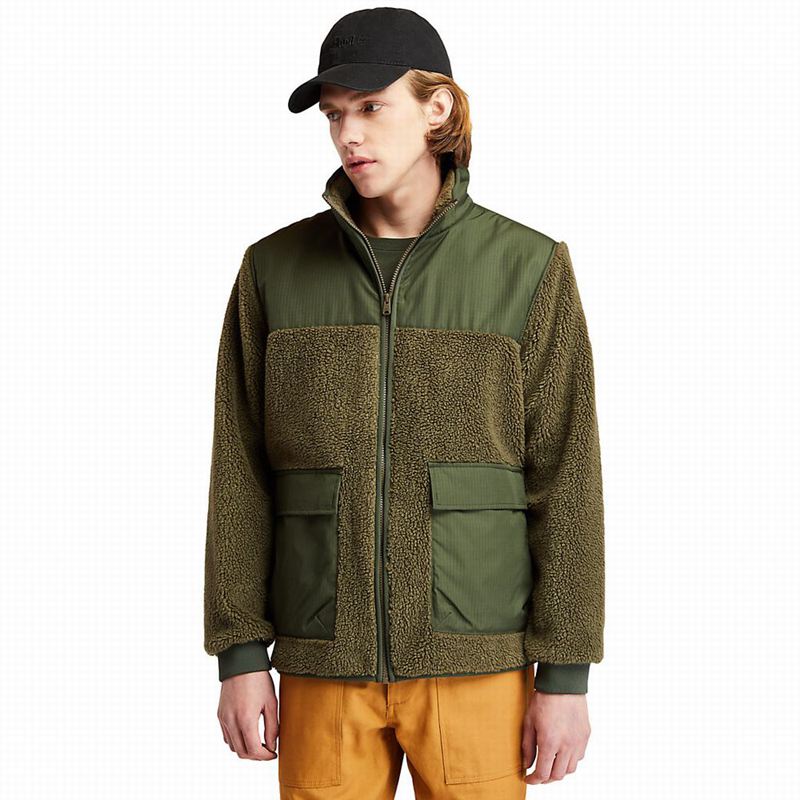 Olive Timberland Ecoriginal Faux-shearling Fleece Jackets | 95252021