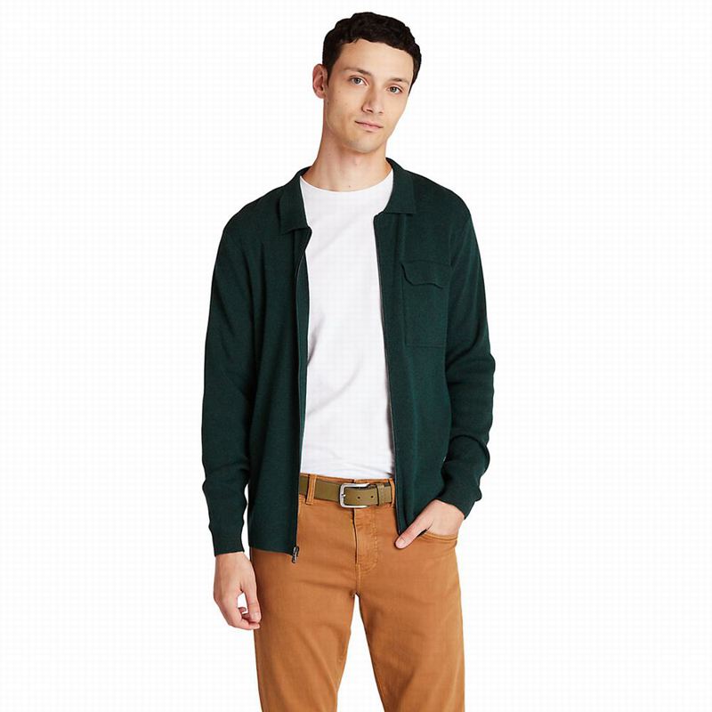 Olive Timberland Full-Zip Sweaters | 55749795