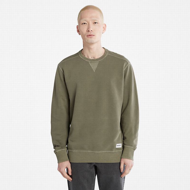 Olive Timberland GC Crewneck Sweatshirts | 39667177
