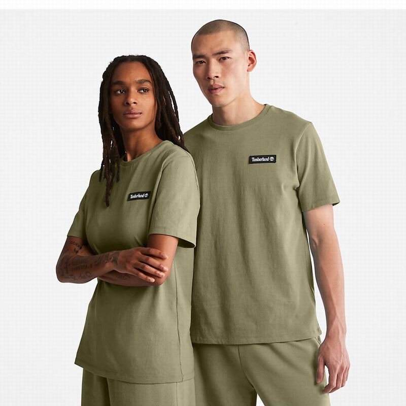 Olive Timberland Heavyweight T-Shirts | 59099192