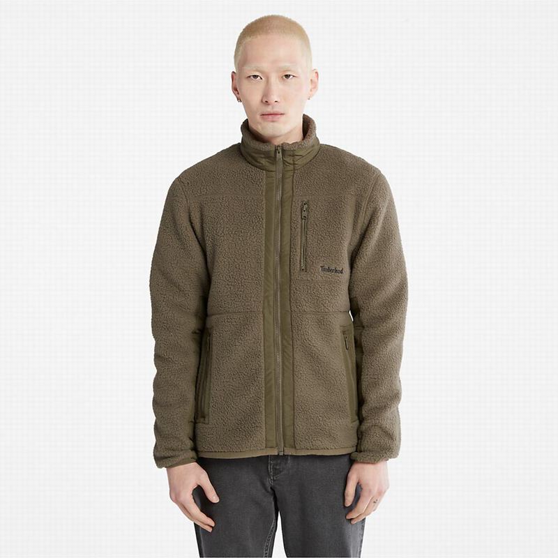 Olive Timberland High-Pile Fleece Jackets | 19218741